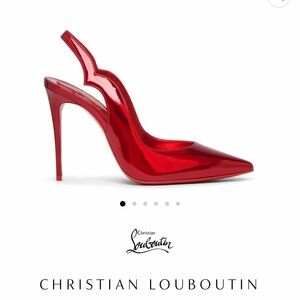 Christian Louboutin Hot Chick Red Patent Slingback Pumps